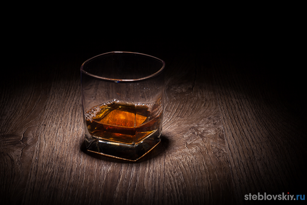 whiskey in glass